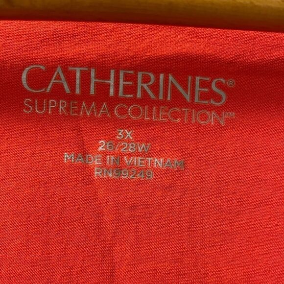 Catherines bright salmon pink gathered‎ scoop neck stretch tunic tank - Picture 3 of 6